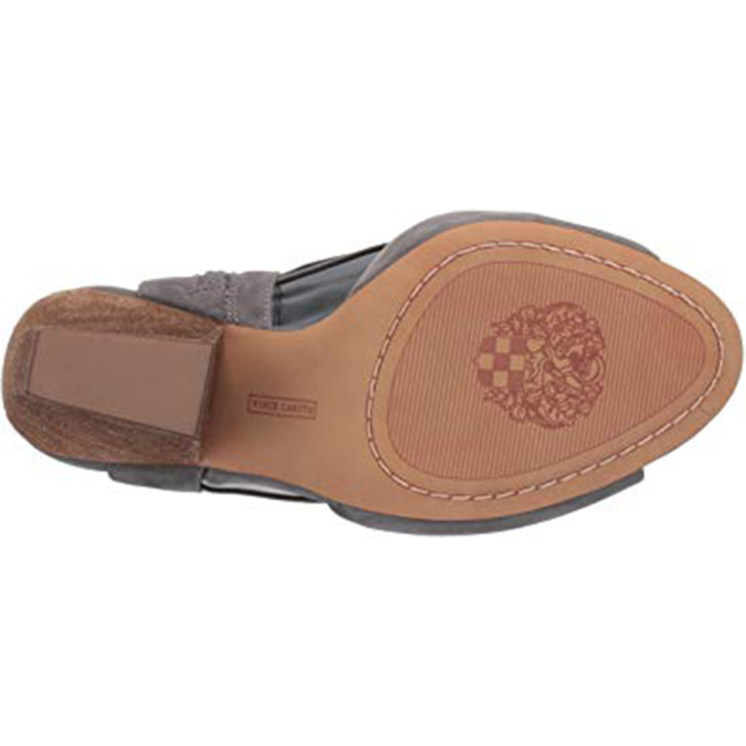 Vince Camuto Women's Kerra Leather Round Open Toe Stacked Heel Knot Vamp Sandal | eBay